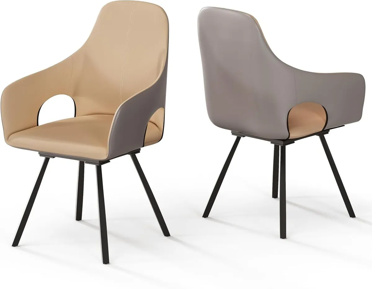 Swivel Dining Chairs Rotatable : Leather Chair - Image 1