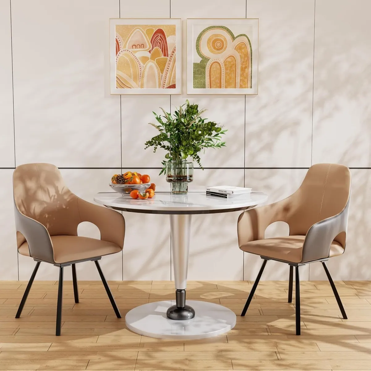 Swivel Dining Chairs Rotatable : Leather Chair - Image 4