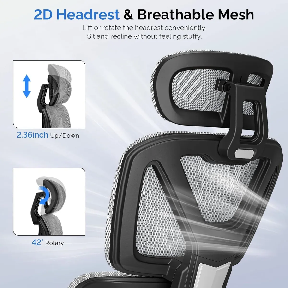 Ergonomic Office Chair Mesh Desk with Footrest 90 - Image 4