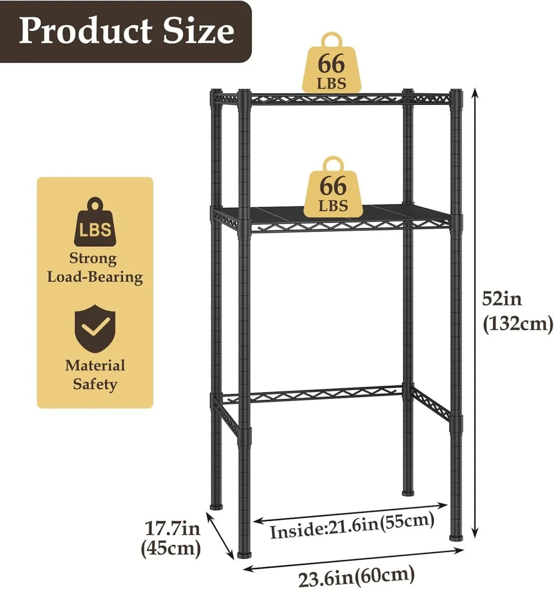 Over the Fridge Shelf Height Adjustable Metal - Image 3