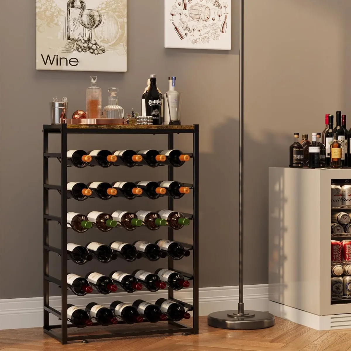Wine Rack Free Standing Floor for 30 Bottles - Image 2
