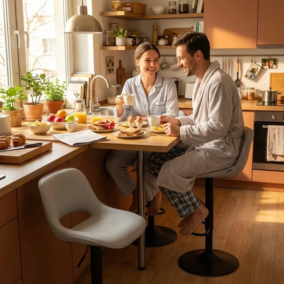 Bar Stools Breakfast Barstools Adjustable Counter - Image 4