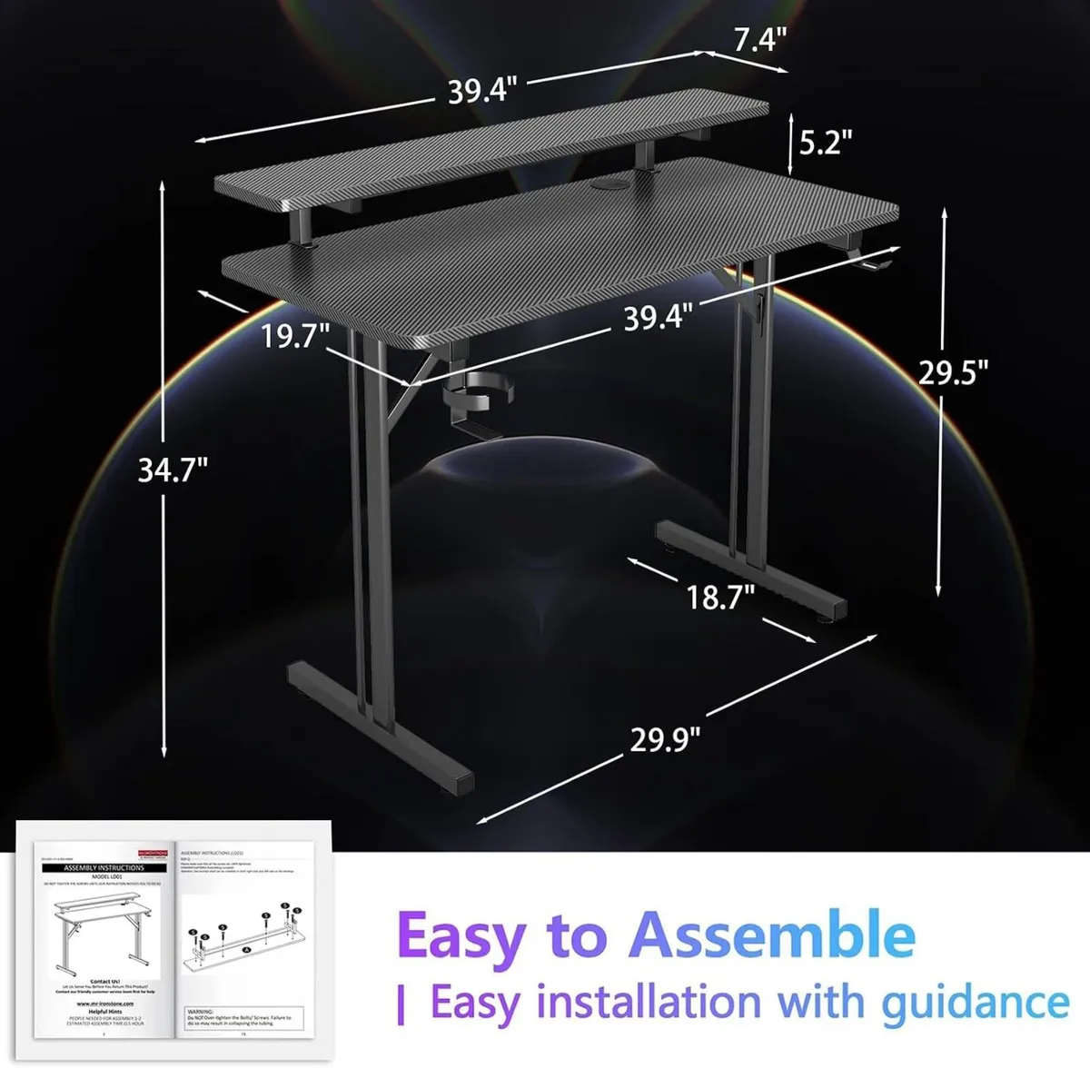Small Gaming Desk Computer 100x50x88CM Table - Image 3