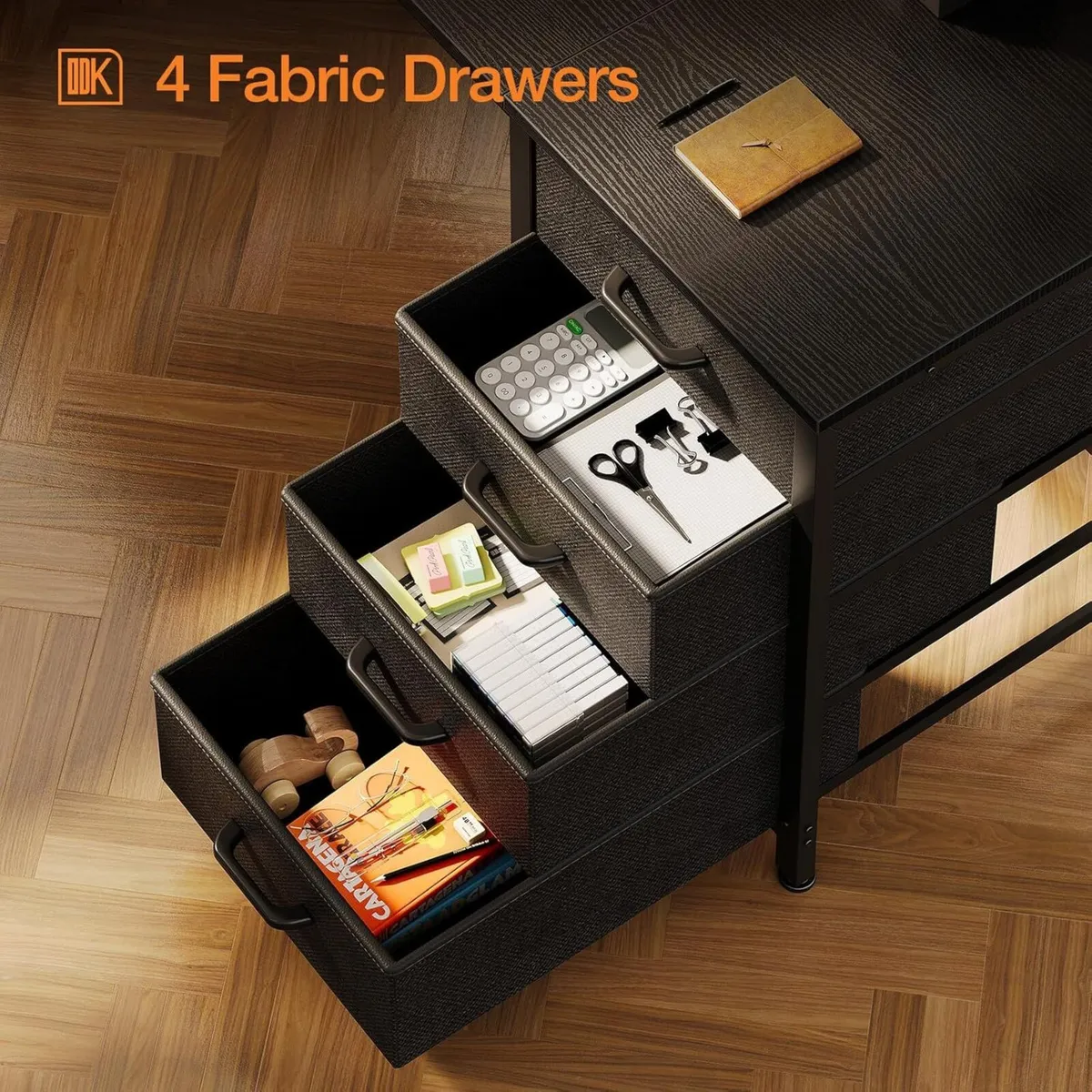 Computer Desk with Drawers Reversible Office - Image 4