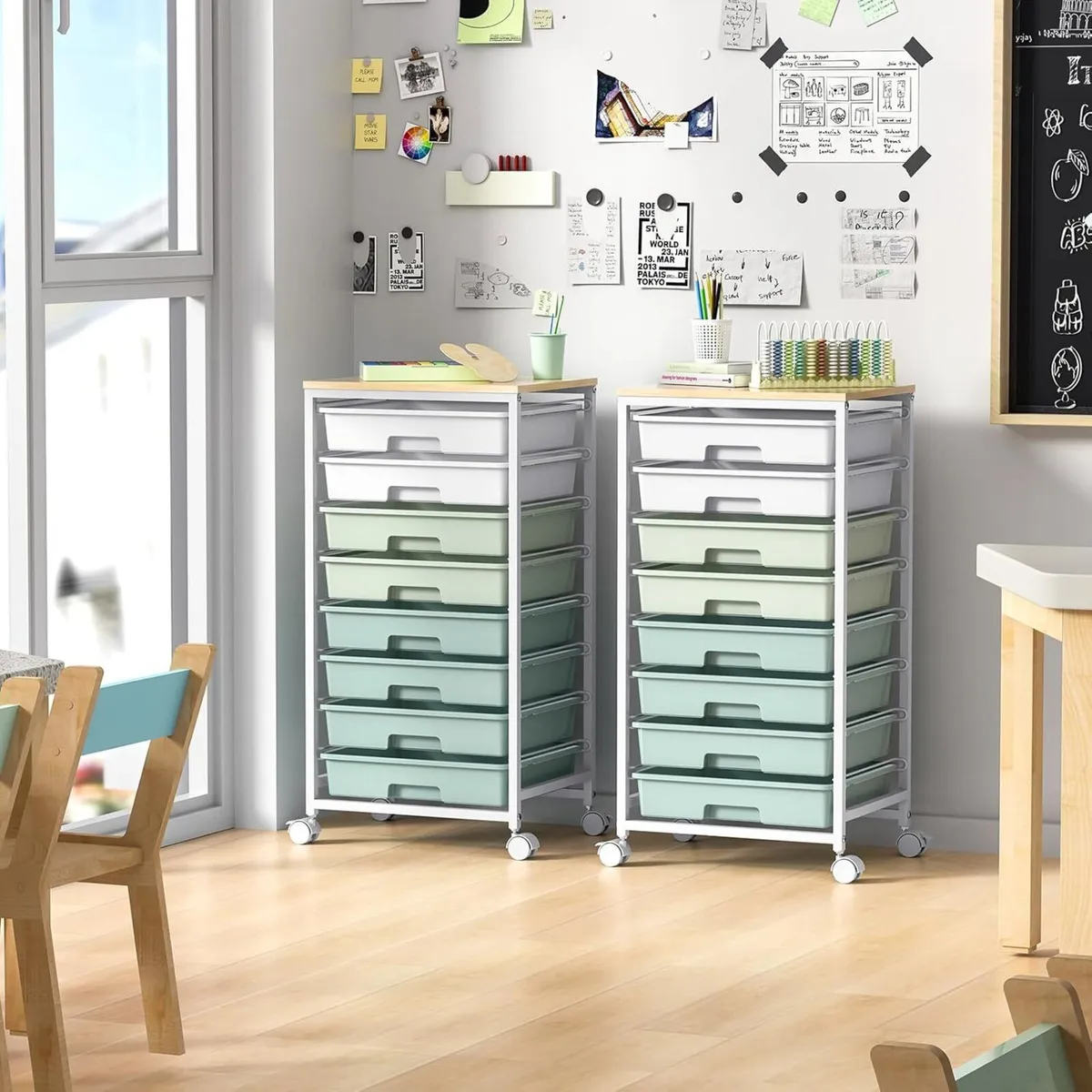 8-Drawer Storage Trolley Rolling Cart - Image 4