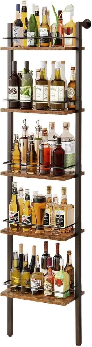 5-Tier Freestanding Wine Racks Liquor Shelf - Image 1