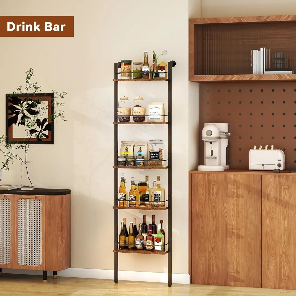 5-Tier Freestanding Wine Racks Liquor Shelf - Image 2