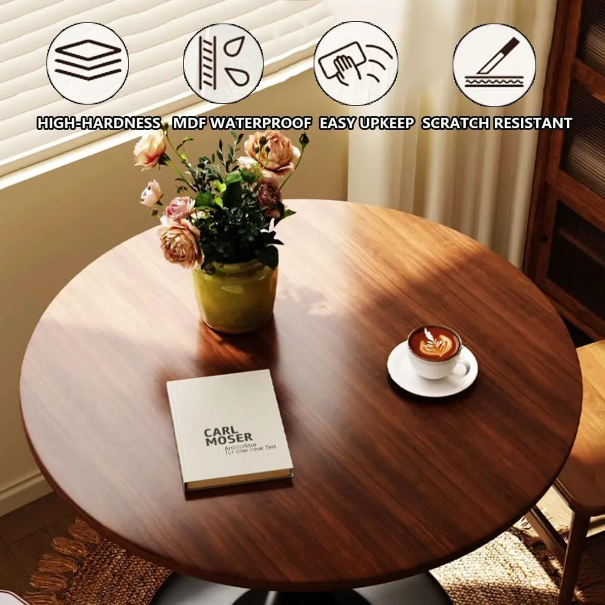 Round Wooden Dining Table Small Tulip for 2-4 - Image 4