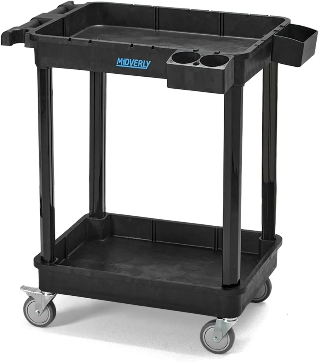 Heavy Duty 2-Shelf Utility Cart 28x19 Inch 220 - Image 1