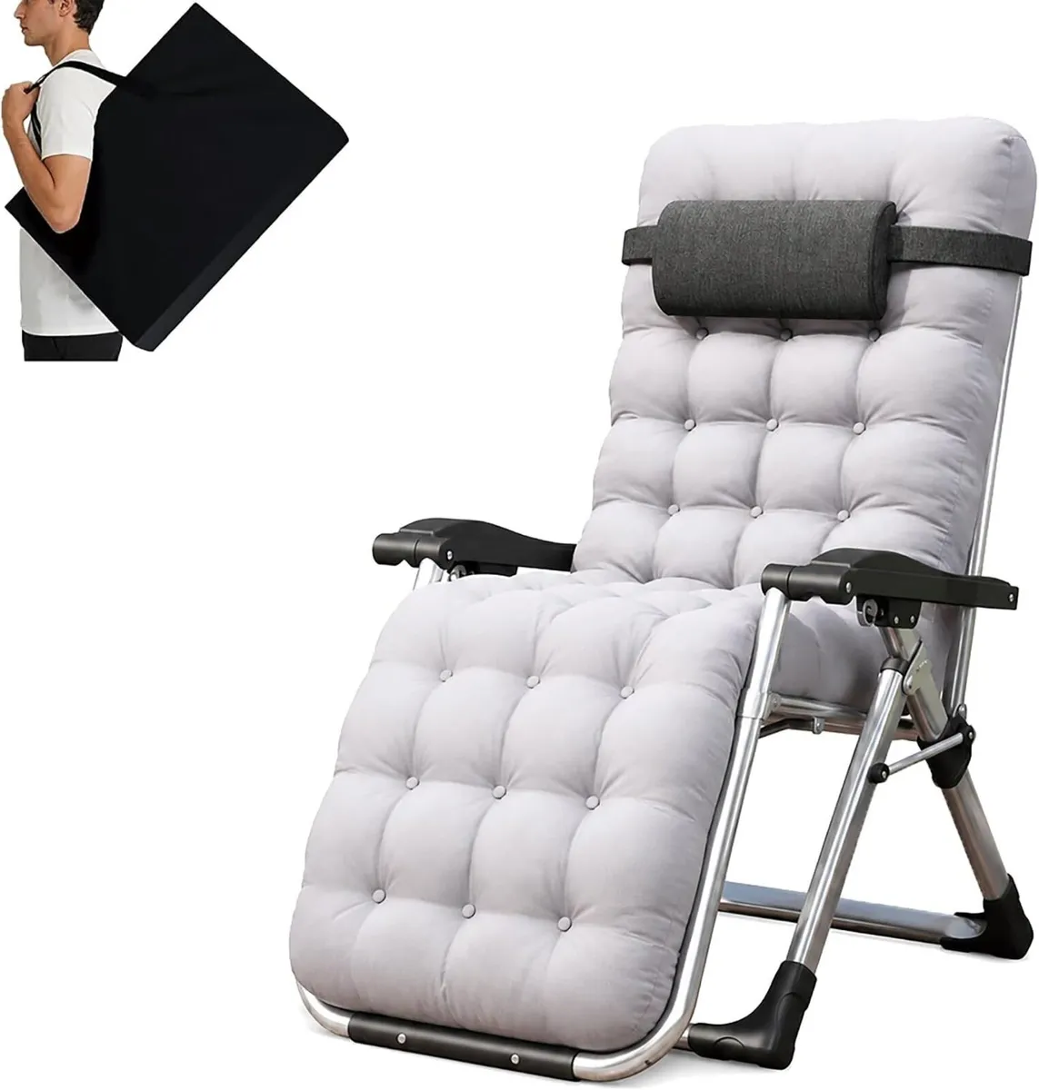Zero Gravity Reclining Sun Lounger Chair with 10CM - Image 1
