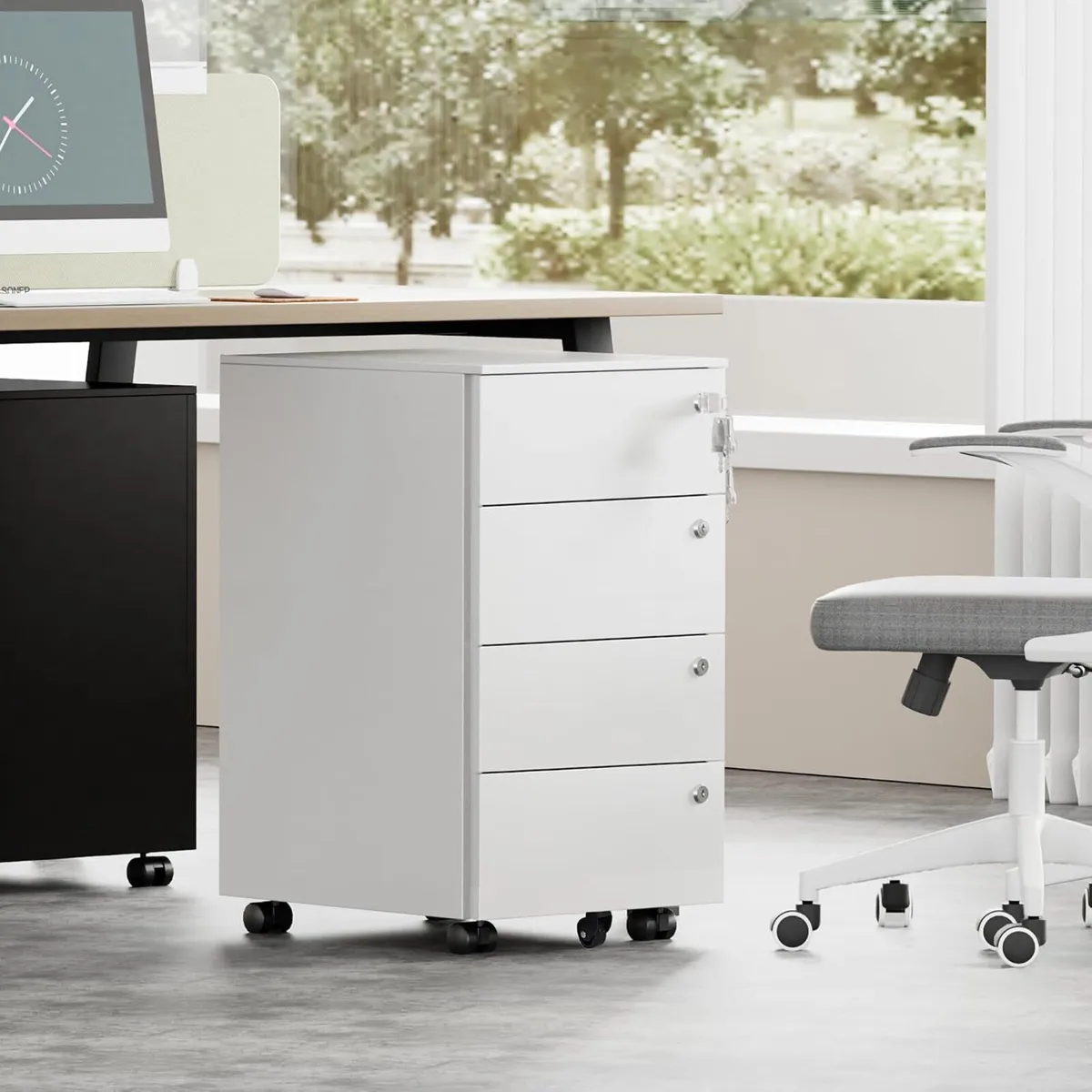 Mobile File Ccabinet Filing Cabinet with 4 Lock - Image 2