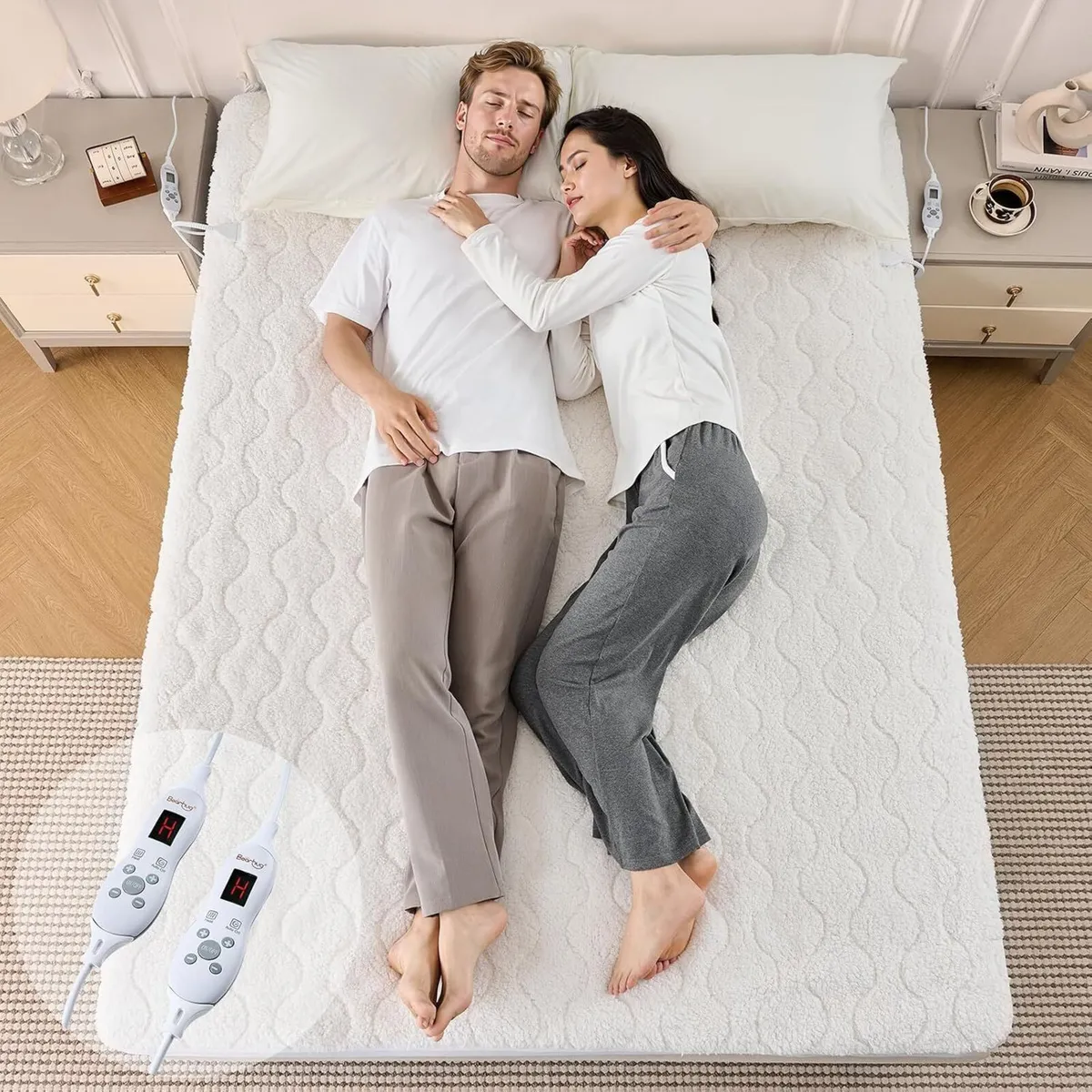 Electric Heated Mattress Pad Soft 200GSM Sherpa - Image 1