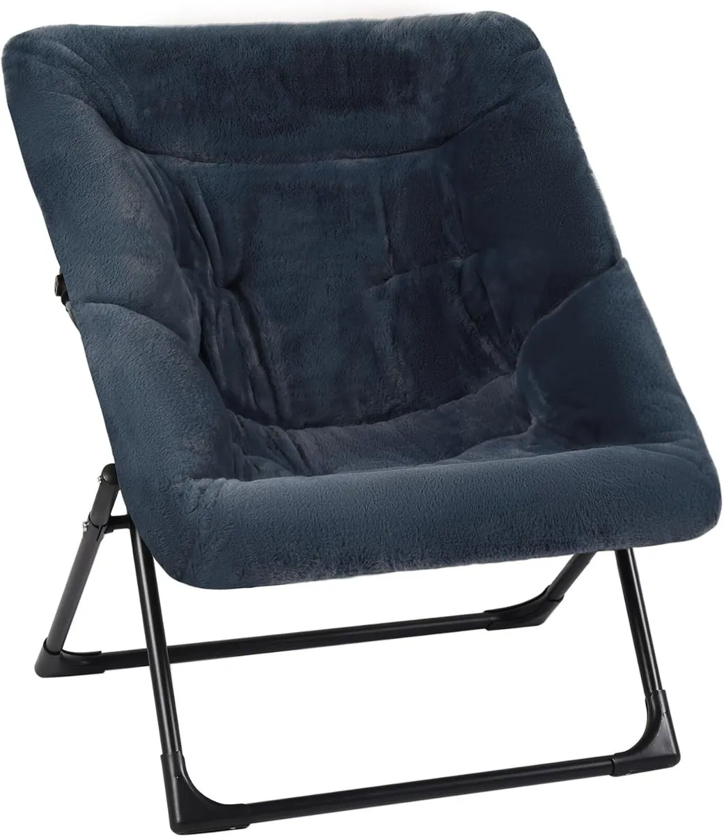 Armchair Saucer Chair Comfy Faux-Fur Reading - Image 1