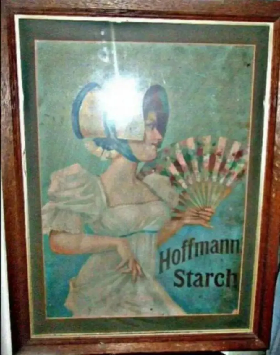 Large Vintage Framed Hoffman Starch Advertisement - Image 2