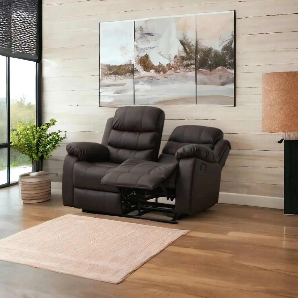 🛋️2-Seater Recliner Sofa – Brown - Image 3