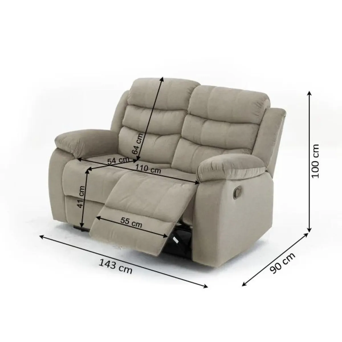 🛋️2-Seater Recliner Sofa – Brown - Image 4