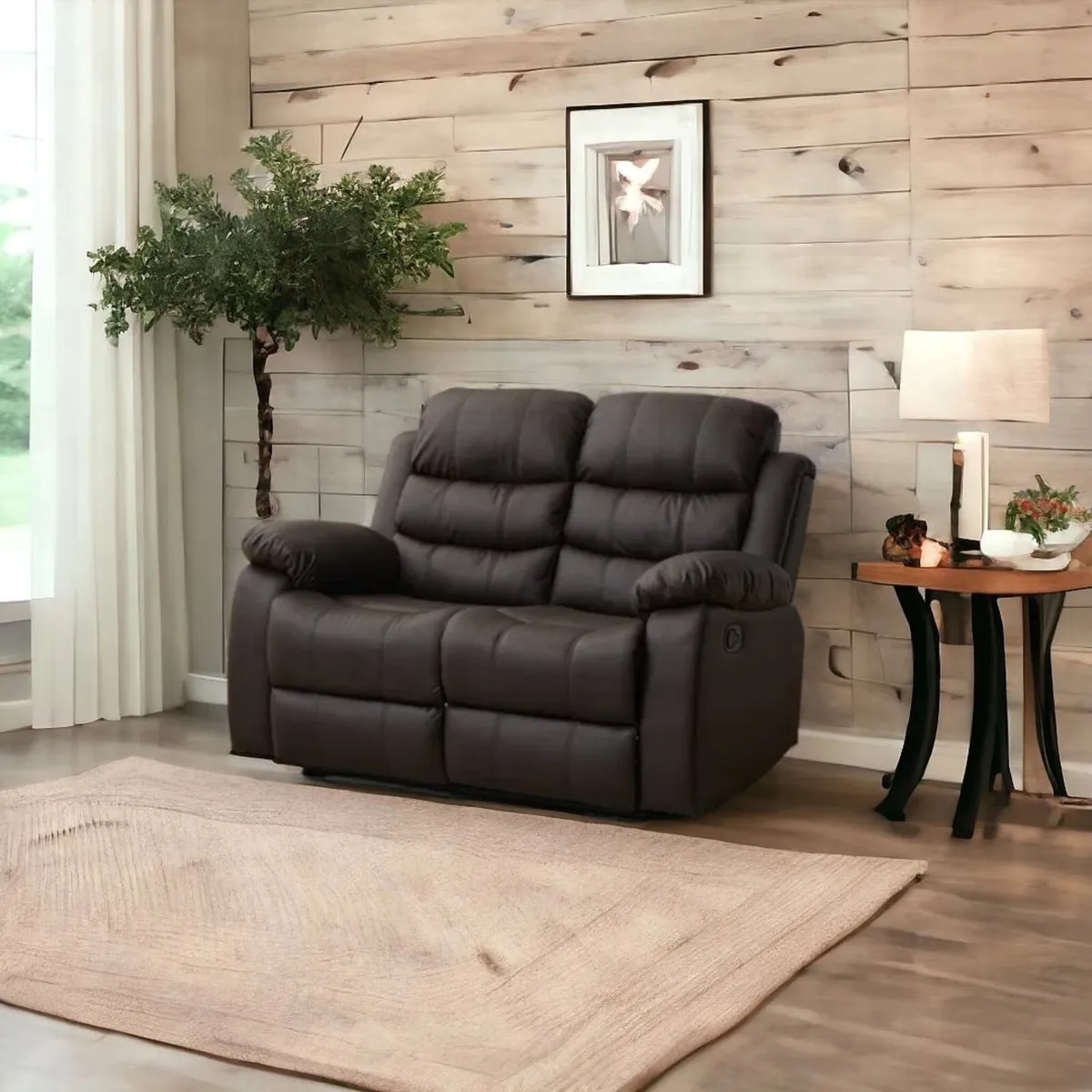 🛋️2-Seater Recliner Sofa – Brown - Image 1