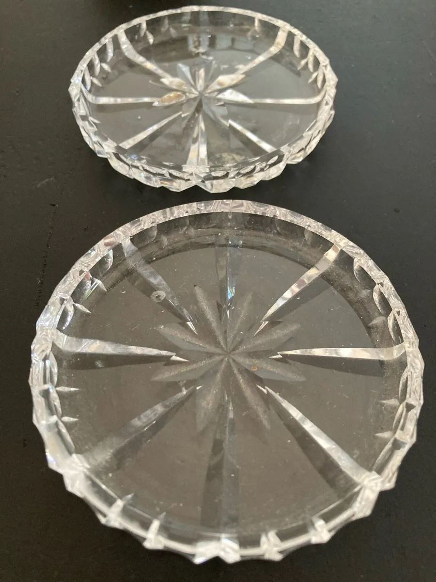 Pr. Waterford Crystal, candle/Jewelry trays - Image 1