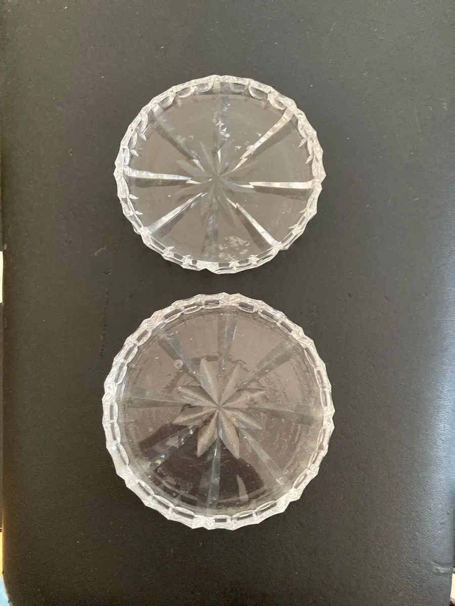 Pr. Waterford Crystal, candle/Jewelry trays - Image 2
