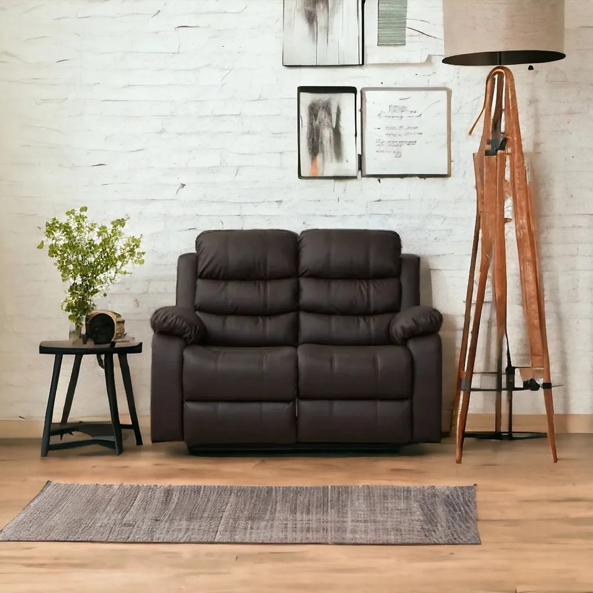 🛋️2-Seater Recliner Sofa – Brown - Image 1