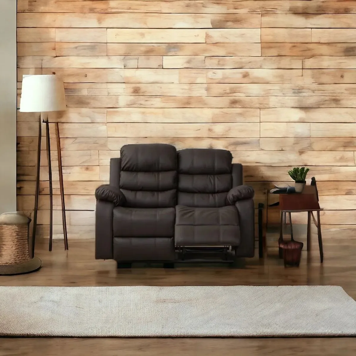 🛋️2-Seater Recliner Sofa – Brown - Image 2