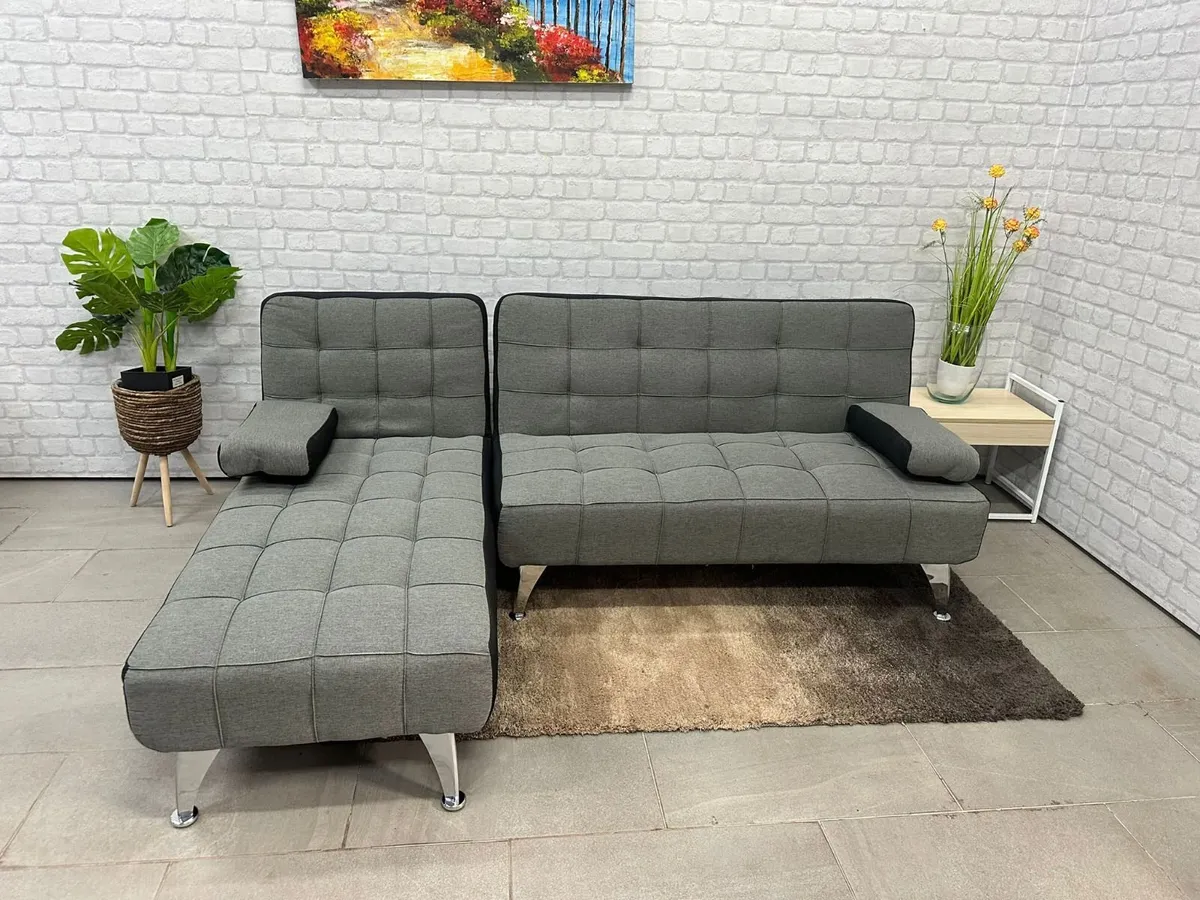 Fabric Corner Sofa Bed, Chaise Longue, aroa xs - Image 1