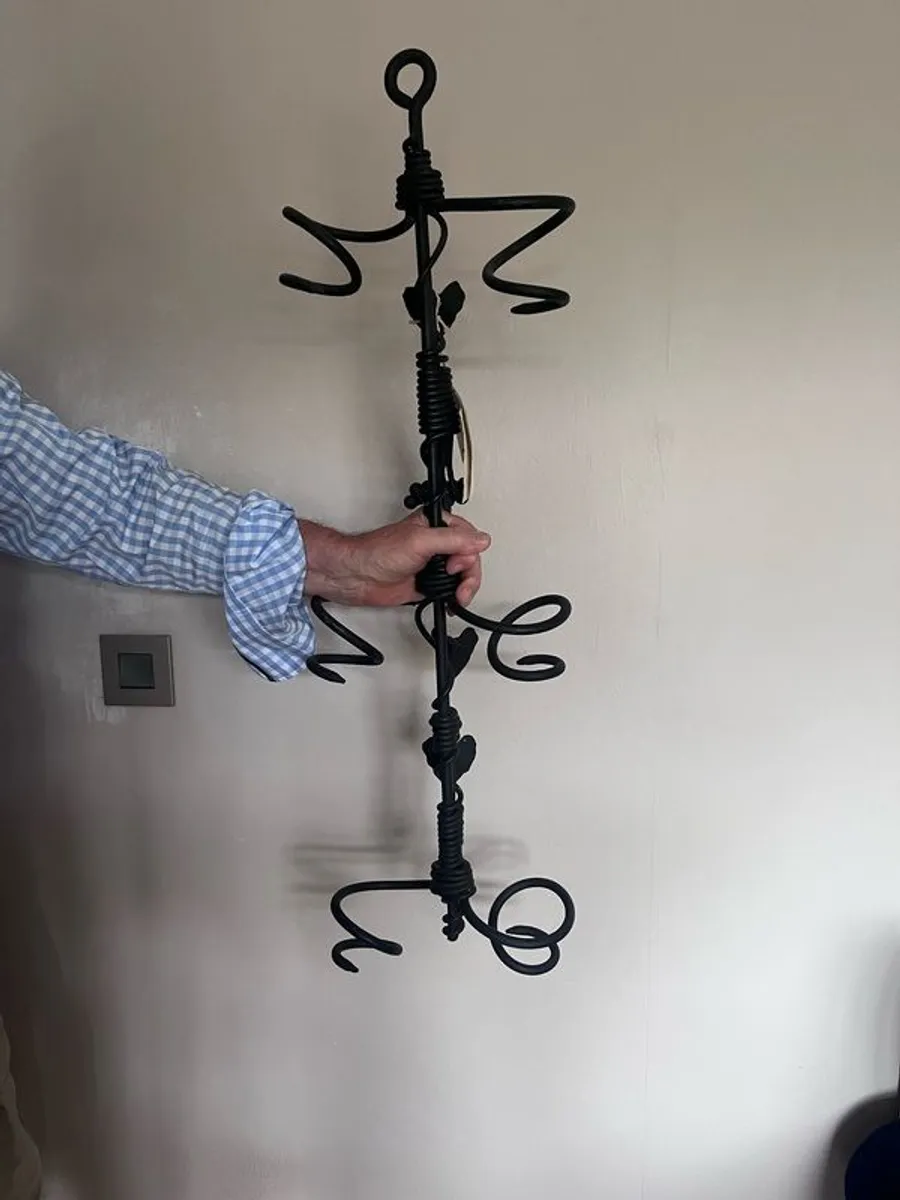 Hand Crafted John Forkin Iron Wine Bottle Holder - Image 4