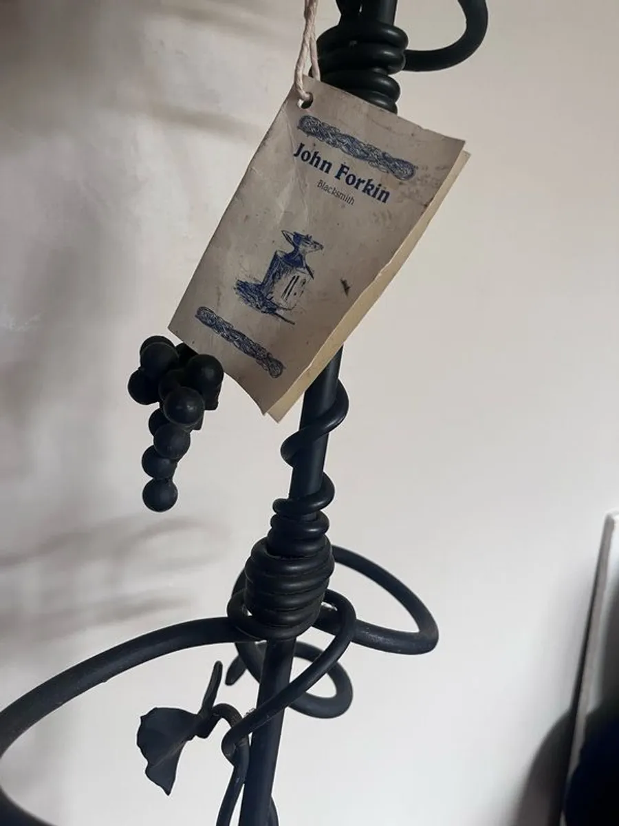 Hand Crafted John Forkin Iron Wine Bottle Holder - Image 2