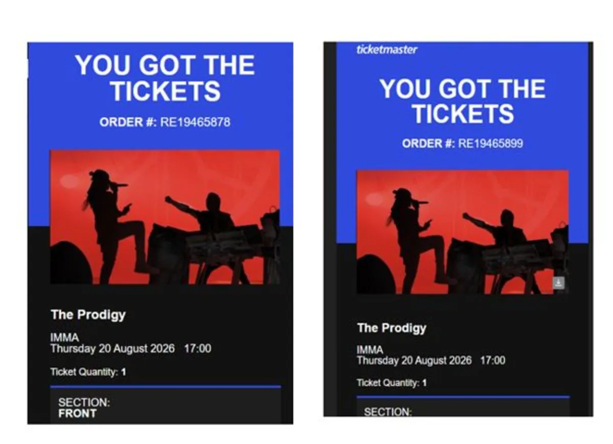 2 x Prodigy tickets 20 Aug