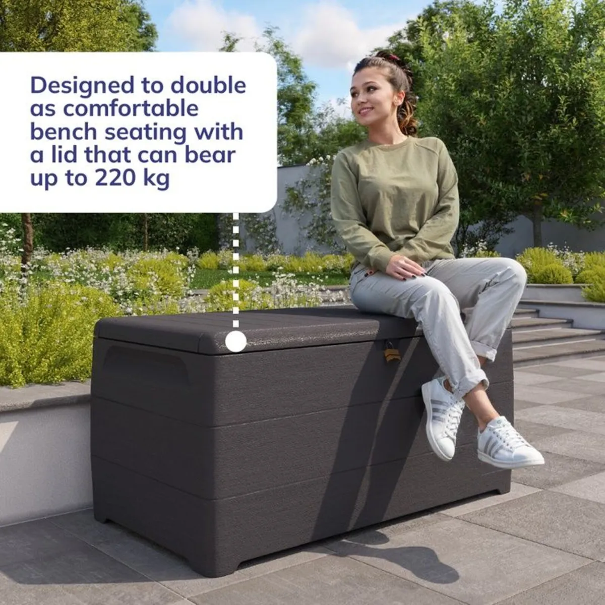 🌟 Durabox 416L Patio Storage Box – Brown - Image 1