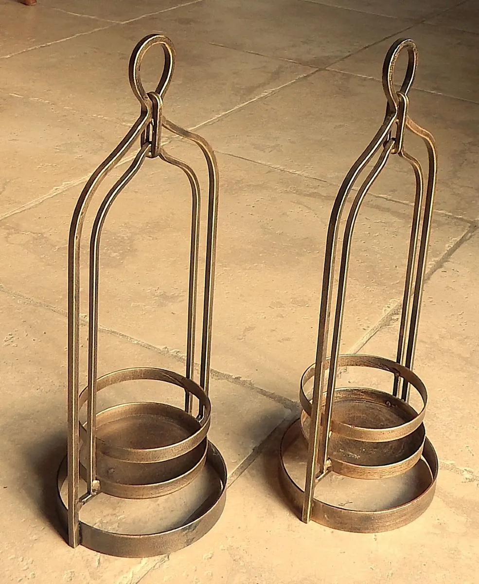 Pair of Metal Candle Holders - Image 2