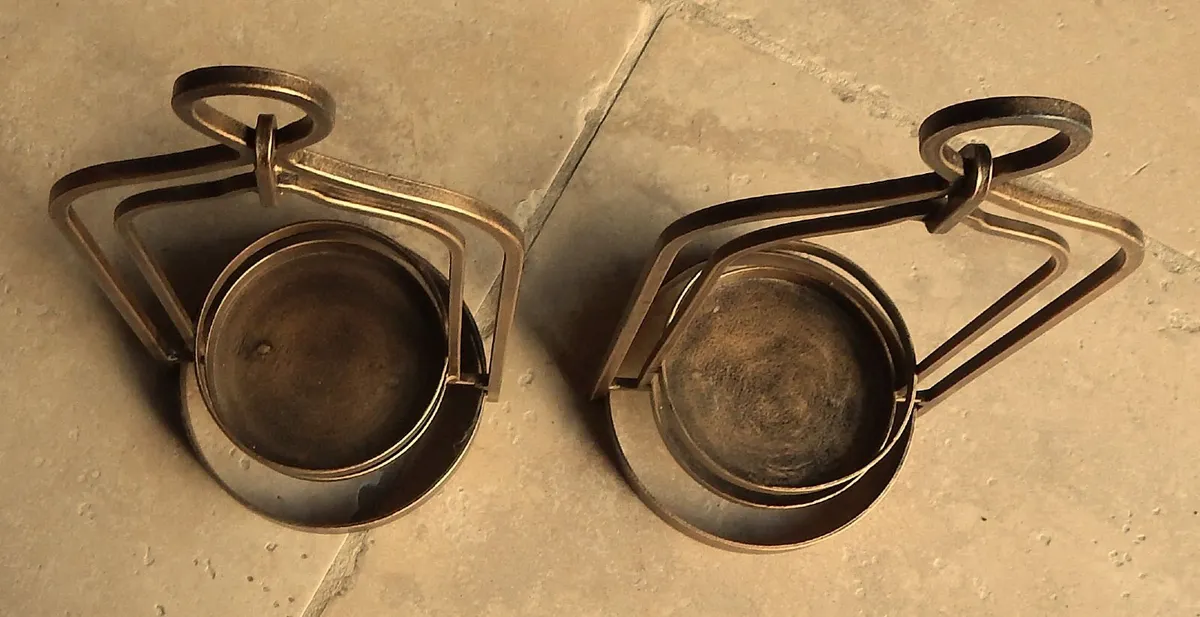 Pair of Metal Candle Holders - Image 3