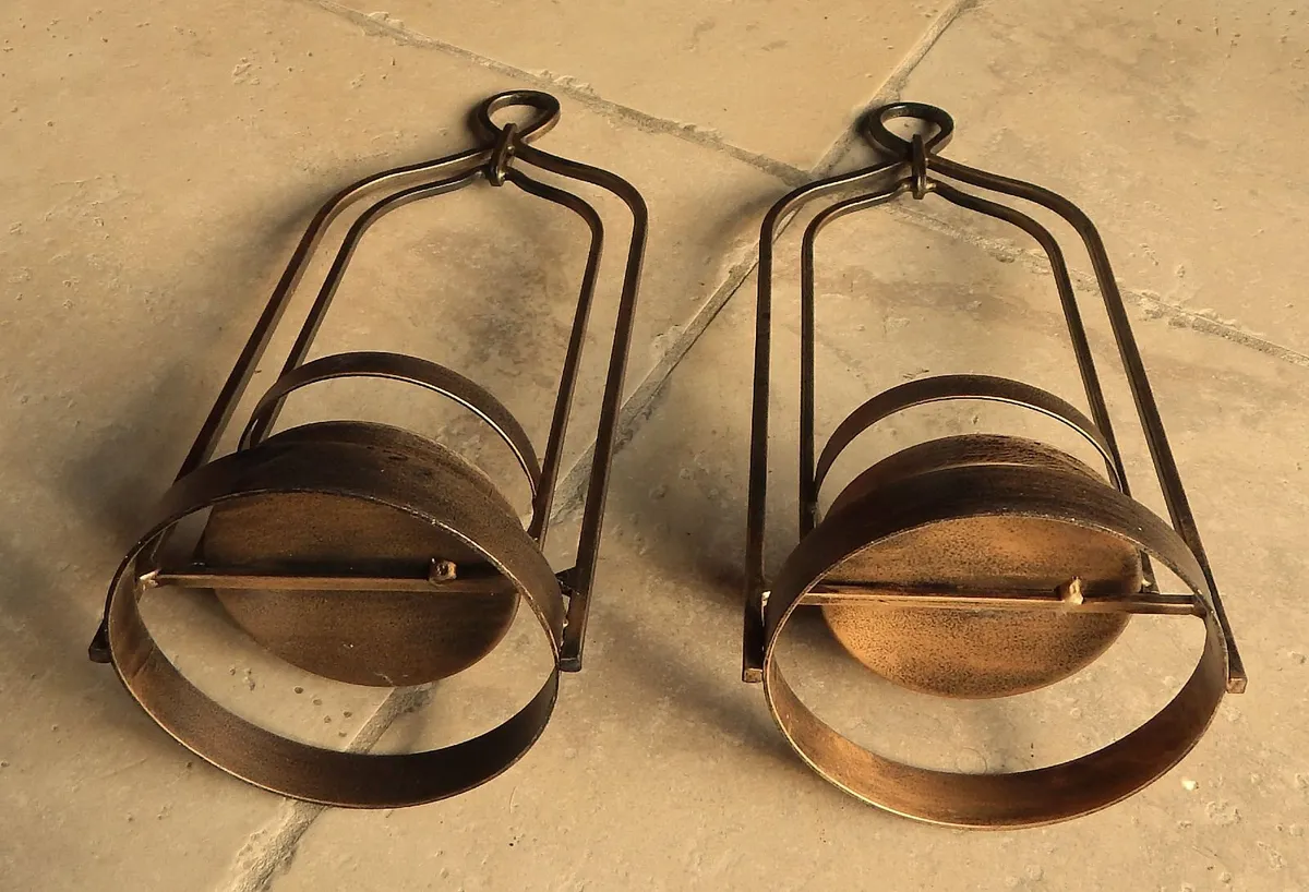 Pair of Metal Candle Holders - Image 4