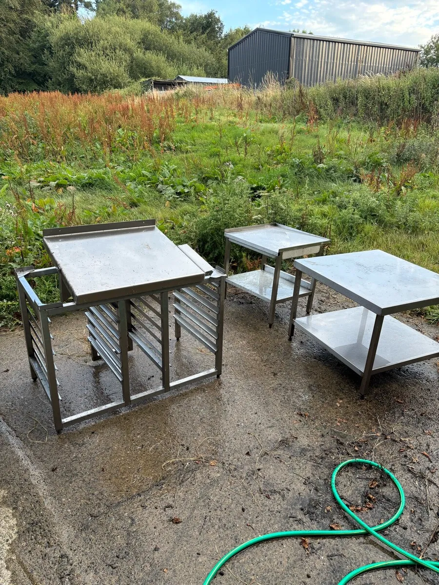 Stainless table and racks - Image 2