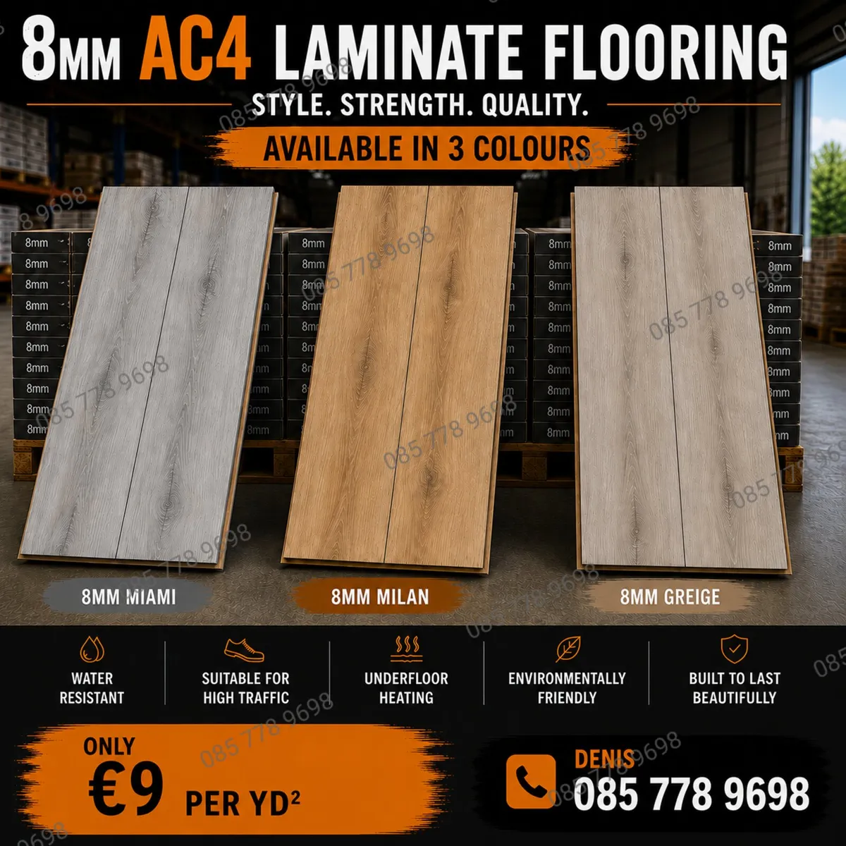 New 8mm Matt Laminated Flooring - Free Delivery - Image 1