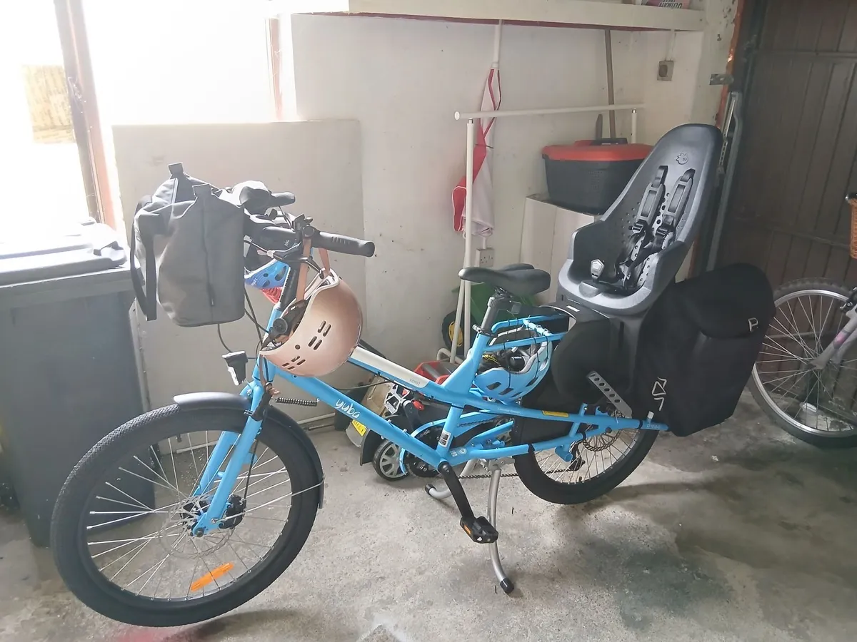 Yuba Kombi Cargo Bike + Kids Seat, Lock & Bags — A - Image 1