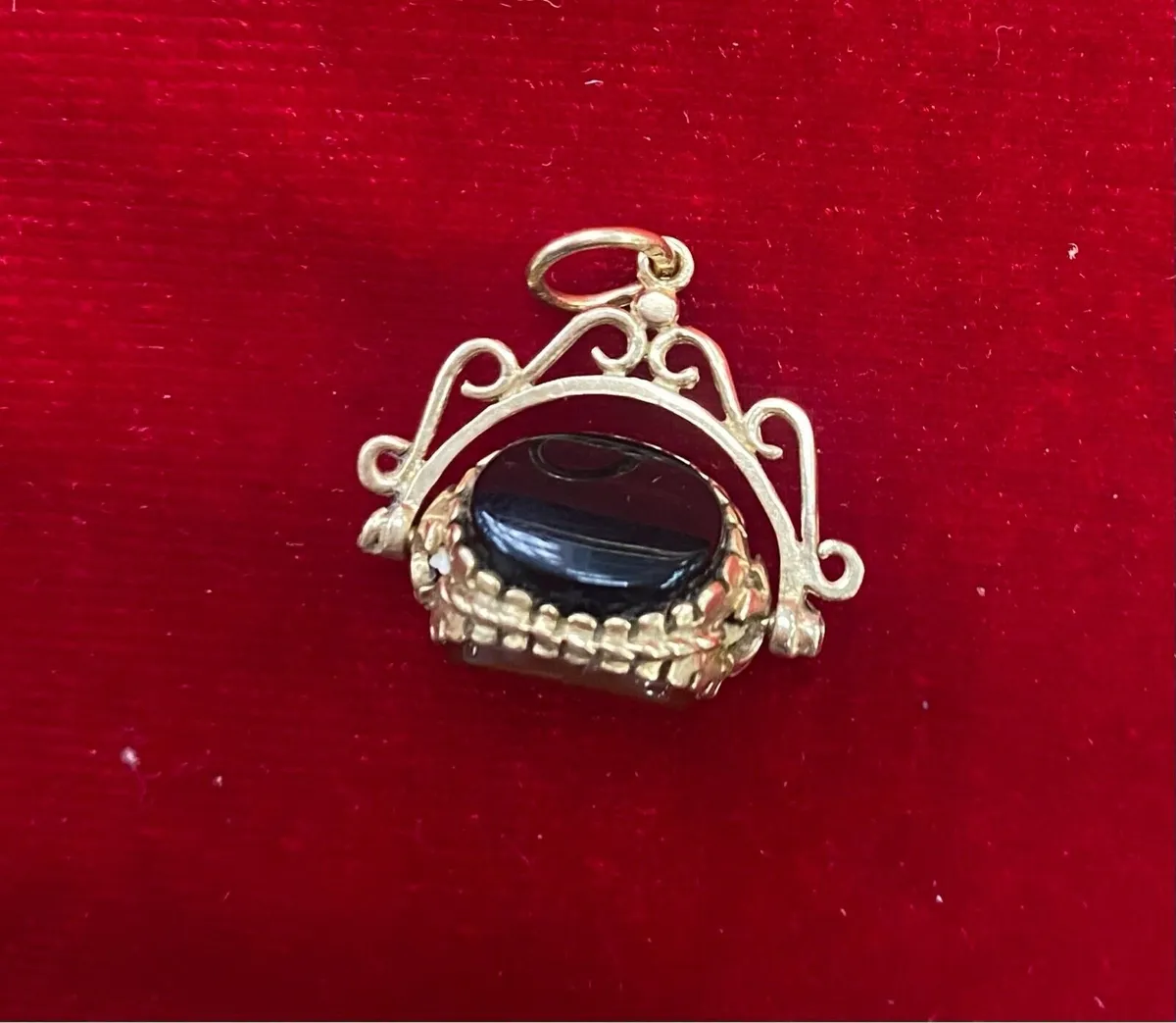 Vintage gold fob set with multiple stones - Image 2