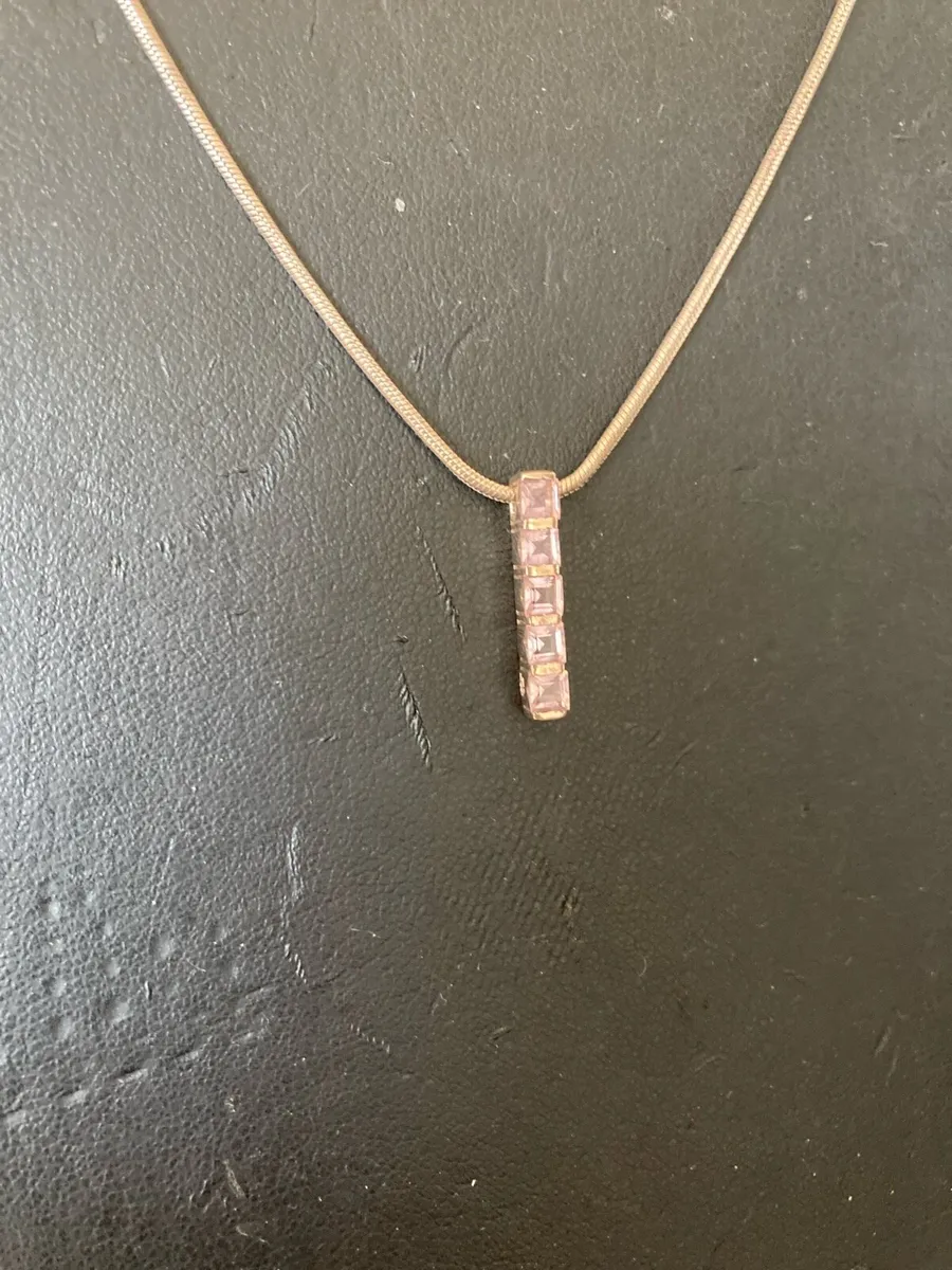 Sterling Silver pendant and chain with CZs - Image 4