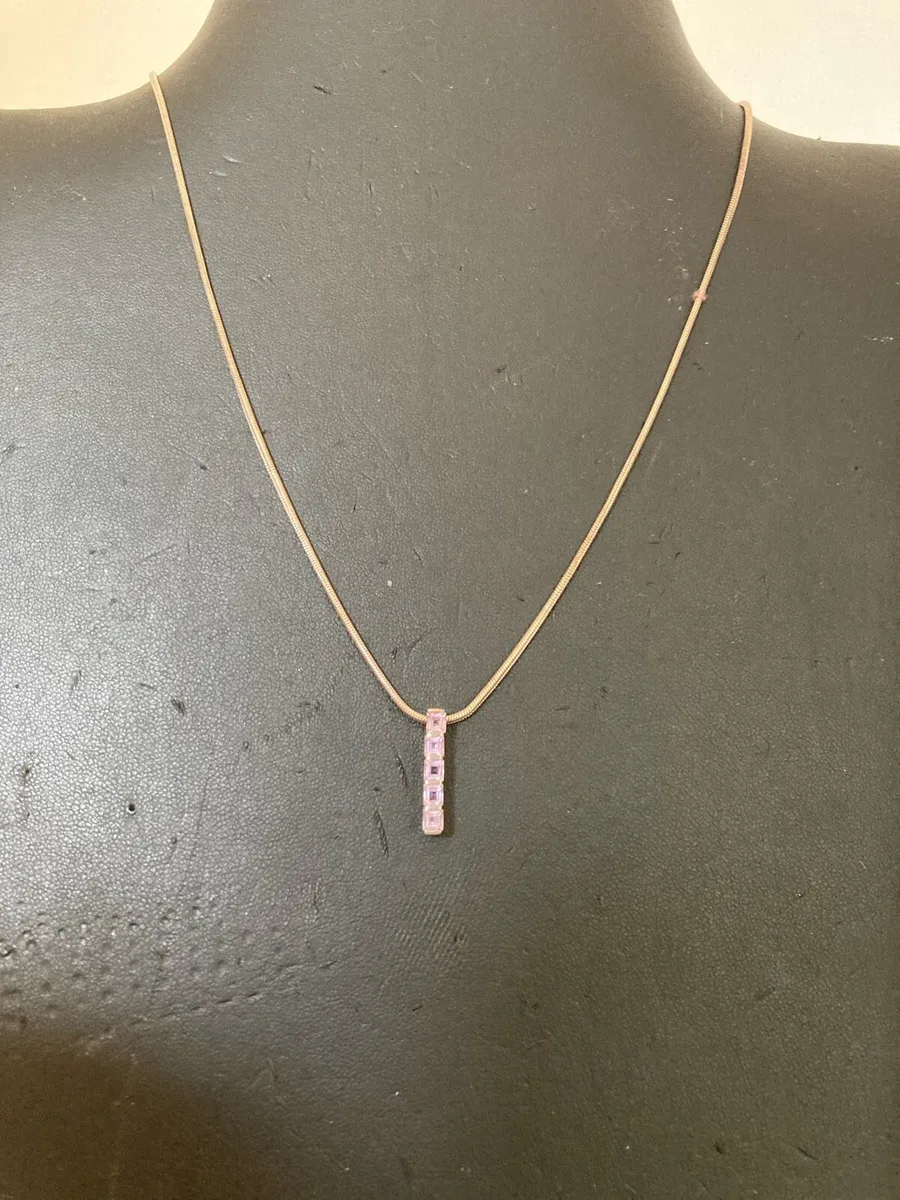 Sterling Silver pendant and chain with CZs - Image 3