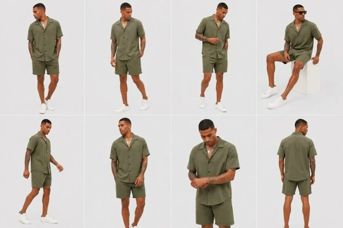 Urbanie Men's Summer Set Short Sleeve Shirt & Shor - Image 3