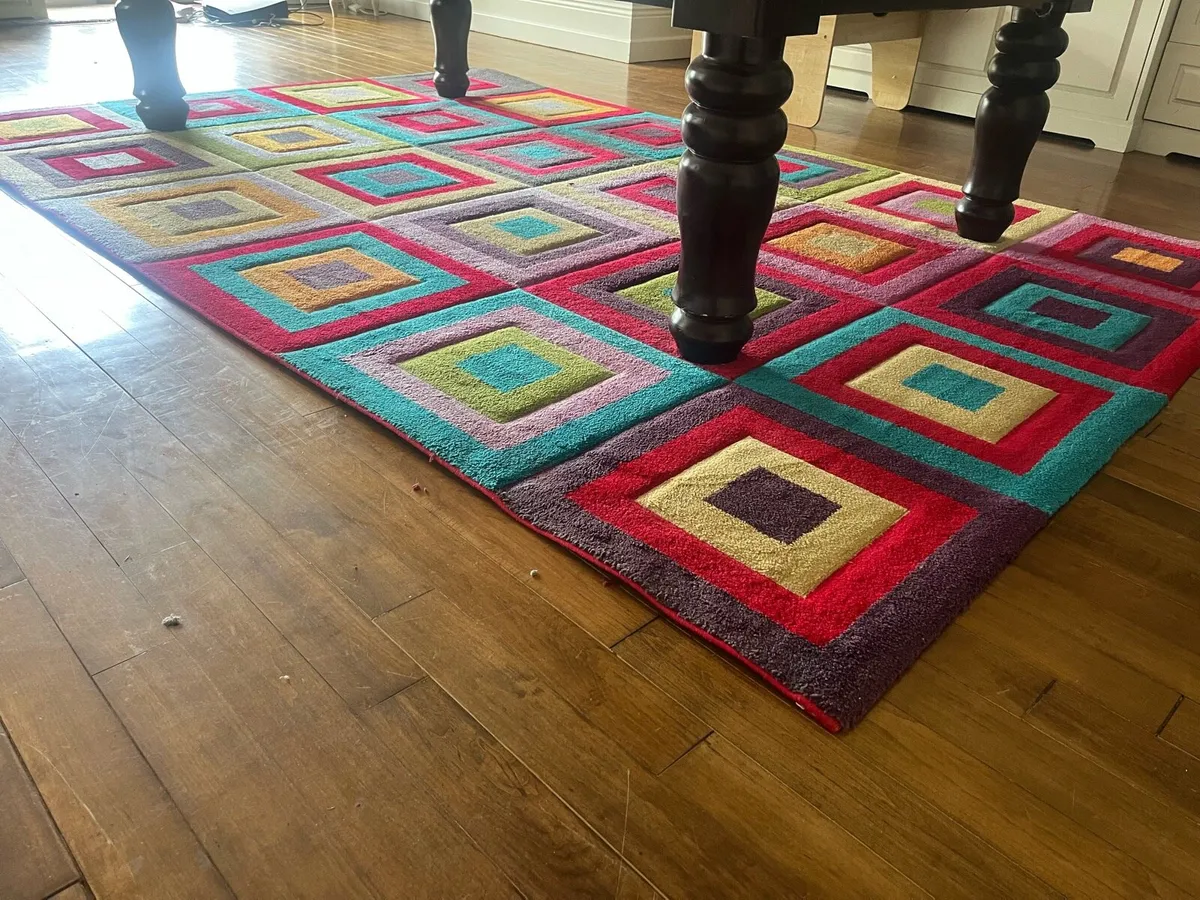 Large Colourful Geometric Rug - Image 2