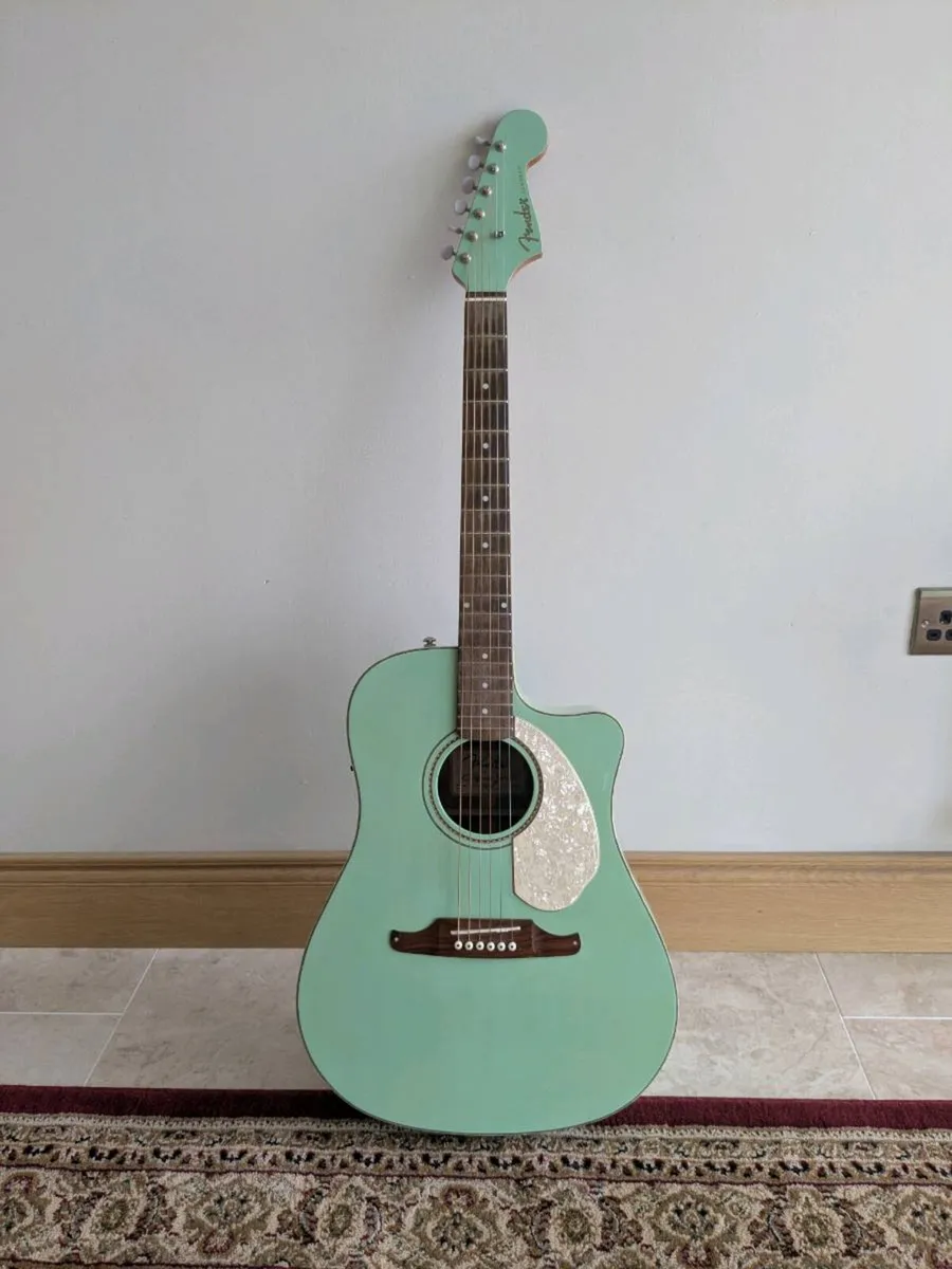 Fender Sonoran Surf Green Acoustic-Electric Guitar - Image 1