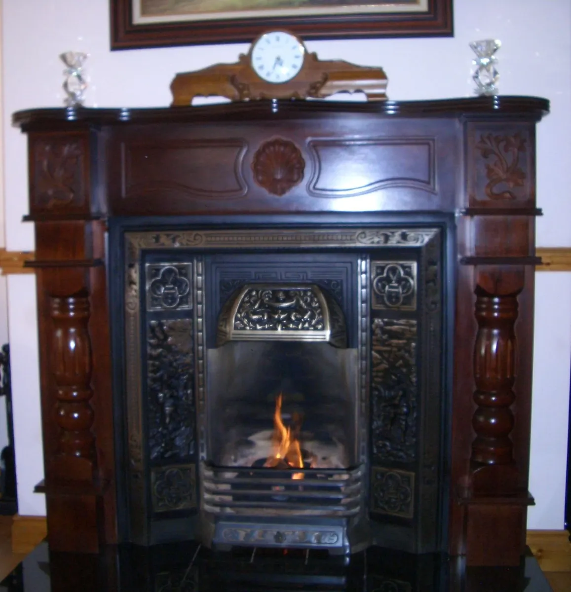 Decorative Mahogany Wooden Fireplace - Image 2