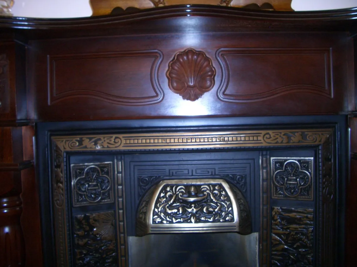 Decorative Mahogany Wooden Fireplace - Image 4
