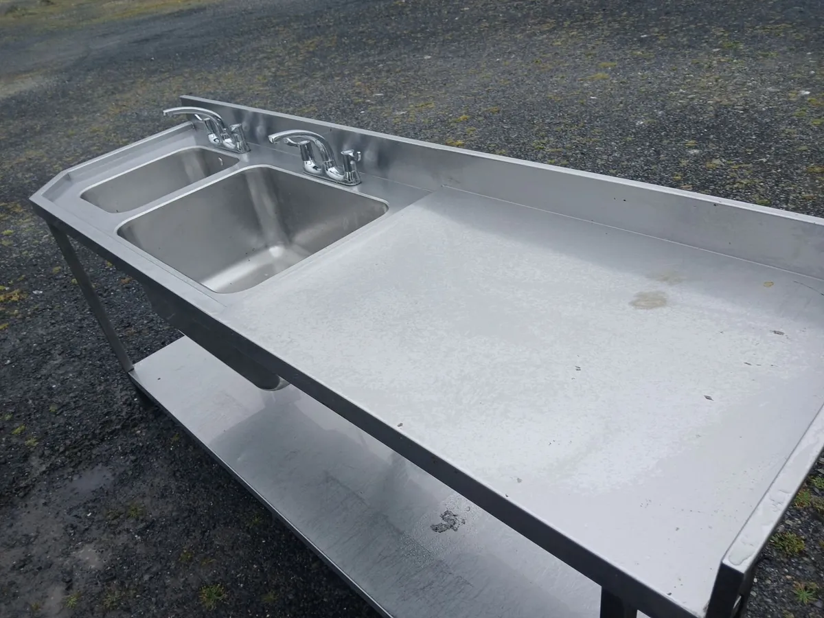 Staneless steel cabbinet double sink unit complete - Image 4