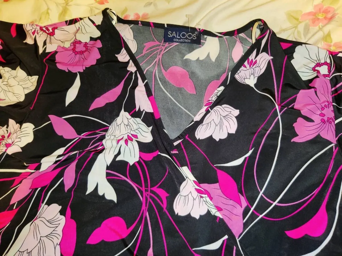 SHIMMERY FLORAL PINK, Sateen New Slip-Over Blouse - Image 4