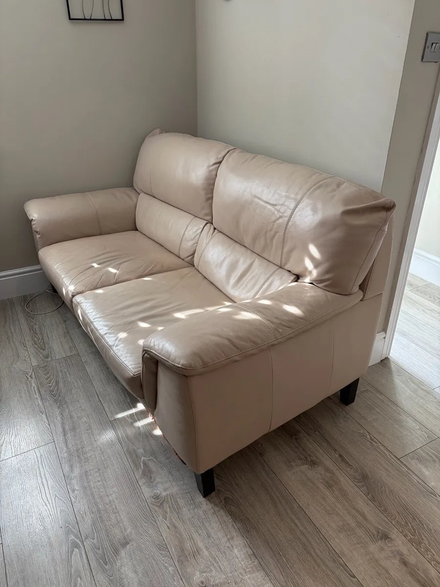 Couch and matching pouffe