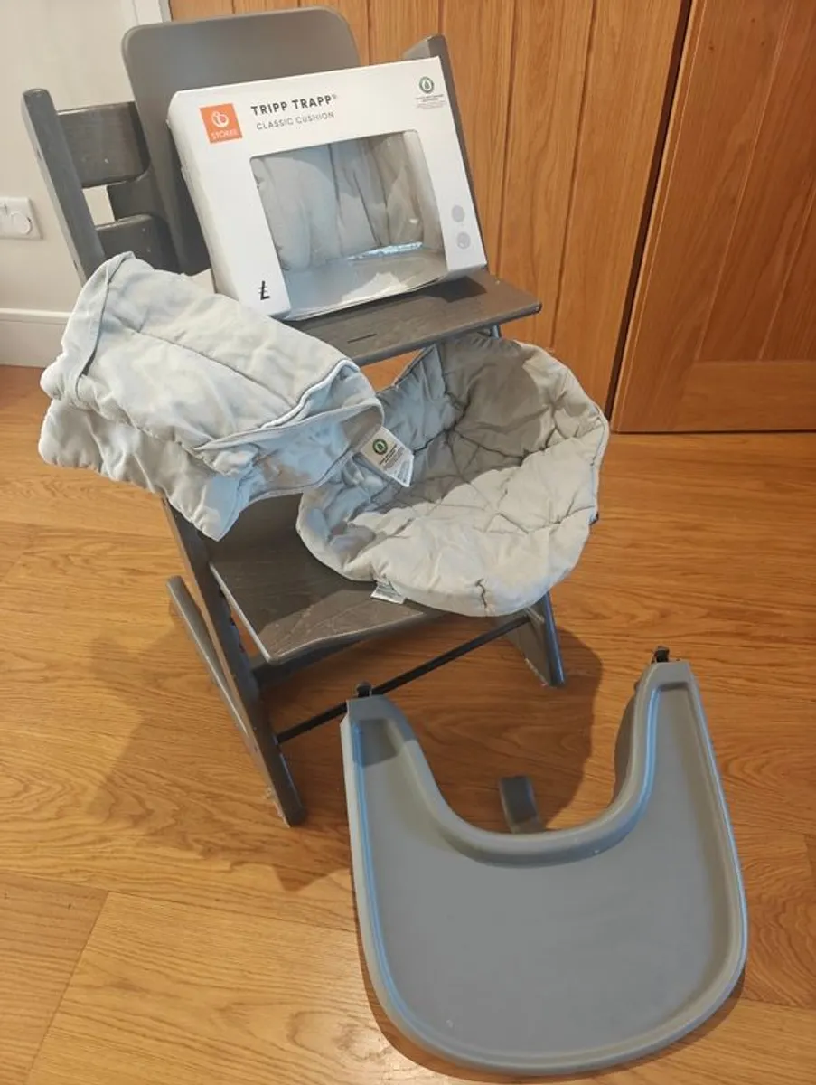 Stokke Tripp Trapp Chair with Tray and Cushion - Image 1