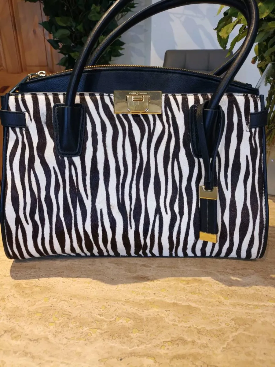 Jasper Conran zebra print hide on hair handbag - Image 1