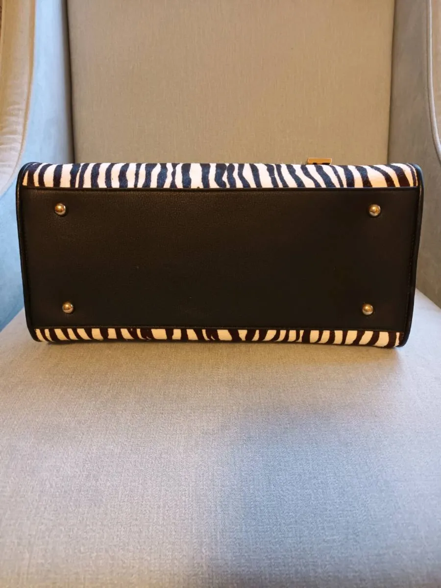 Jasper Conran zebra print hide on hair handbag - Image 3